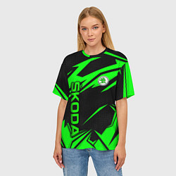 Футболка оверсайз женская Skoda - green uniform, цвет: 3D-принт — фото 2