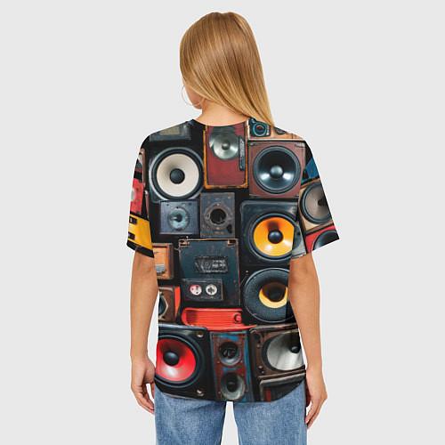 Женская футболка оверсайз Audio speaker / 3D-принт – фото 4