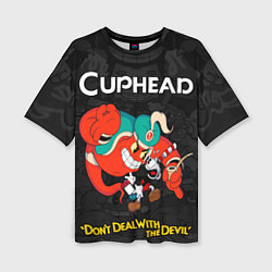 Женская футболка оверсайз Cuphead - gin