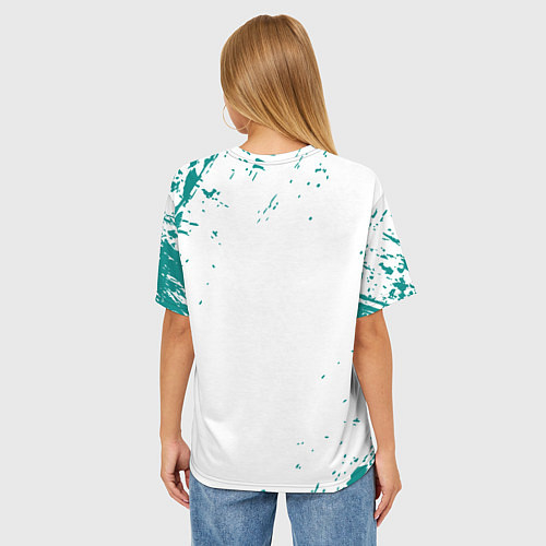 Женская футболка оверсайз Final fantasy неон / 3D-принт – фото 4