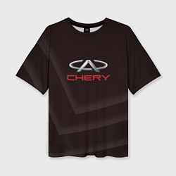 Женская футболка оверсайз Cherry - logo