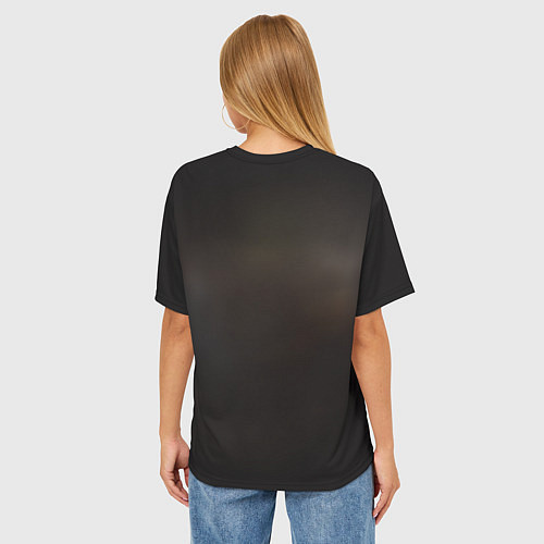 Женская футболка оверсайз Котенок в свитере - нейросеть / 3D-принт – фото 4