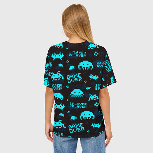 Женская футболка оверсайз Game over 1 player 2 player / 3D-принт – фото 4
