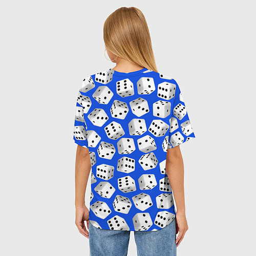 Женская футболка оверсайз Игральные кубики узор / 3D-принт – фото 4