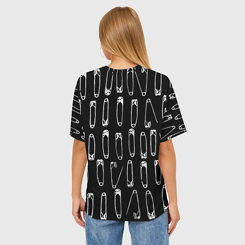 Женская футболка оверсайз Punk pins / 3D-принт – фото 4