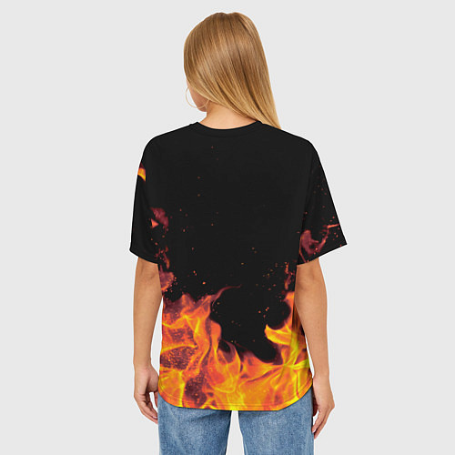 Женская футболка оверсайз Люба - имя в огне / 3D-принт – фото 4