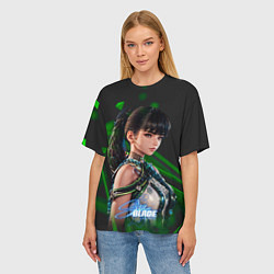 Футболка оверсайз женская Stellar Blade Eve black green, цвет: 3D-принт — фото 2