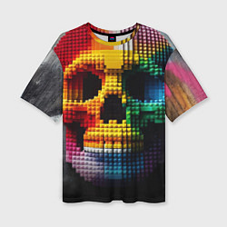 Футболка оверсайз женская Lego skull fantasy - ai art, цвет: 3D-принт