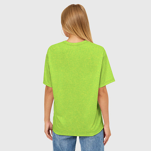 Женская футболка оверсайз Яркий салатовый текстурованный / 3D-принт – фото 4
