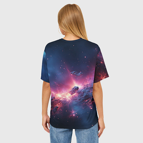 Женская футболка оверсайз Взрыв в космосе / 3D-принт – фото 4