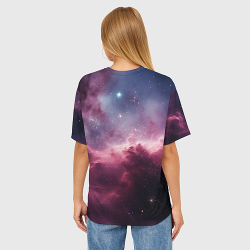 Женская футболка оверсайз Абстрактный космос фантастика / 3D-принт – фото 4