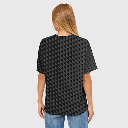 Женская футболка оверсайз Паттерн из черных треугольников / 3D-принт – фото 4