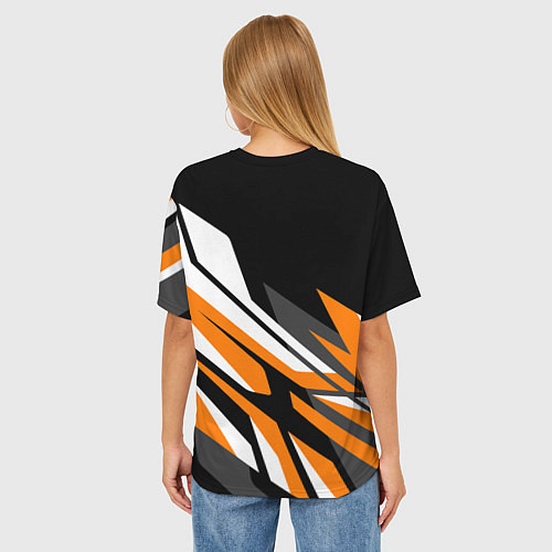 Женская футболка оверсайз Corner lines / 3D-принт – фото 4