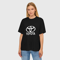 Футболка оверсайз женская Toyota white logo, цвет: 3D-принт — фото 2