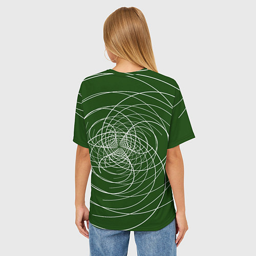 Женская футболка оверсайз Контурные вихри / 3D-принт – фото 4