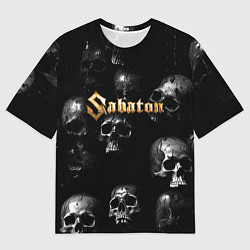 Футболка оверсайз женская Sabaton - logo rock group, цвет: 3D-принт