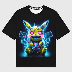 Футболка оверсайз женская Зомби Пикачу - неоновое свечение, цвет: 3D-принт