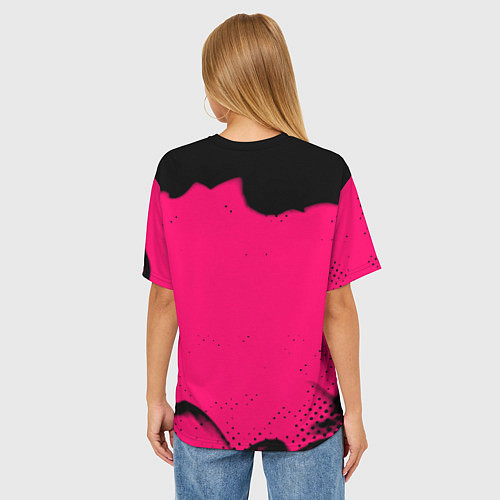 Женская футболка оверсайз Ведьмак лого смок / 3D-принт – фото 4