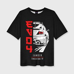 Футболка оверсайз женская Mitsubishi Lancer - Evolution 4, цвет: 3D-принт