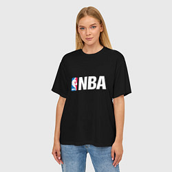Футболка оверсайз женская NBA logo sport, цвет: 3D-принт — фото 2