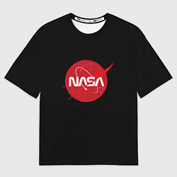 Футболка оверсайз женская Nasa logo red, цвет: 3D-принт