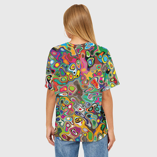 Женская футболка оверсайз Абстрактные пятна / 3D-принт – фото 4