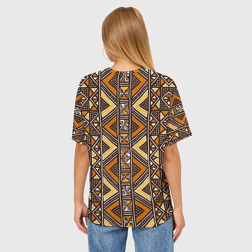 Женская футболка оверсайз Мавританский африканский орнамент / 3D-принт – фото 4