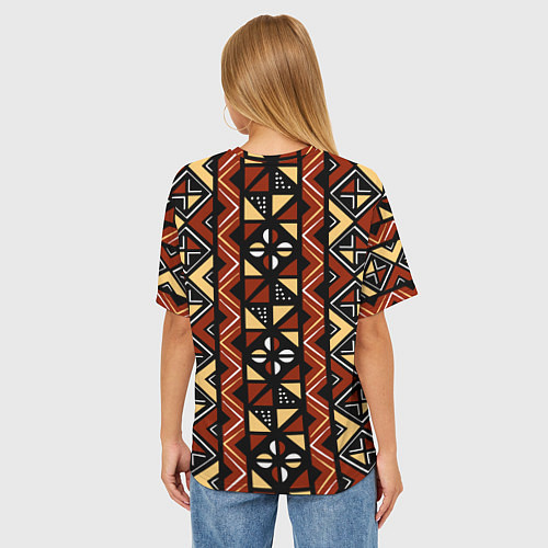 Женская футболка оверсайз Африканский мавританский орнамент / 3D-принт – фото 4