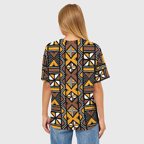 Женская футболка оверсайз Африканский мавританский узор / 3D-принт – фото 4