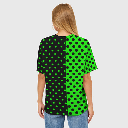Женская футболка оверсайз Minecraft creeper pattern / 3D-принт – фото 4