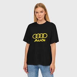 Футболка оверсайз женская Audi logo yellow, цвет: 3D-принт — фото 2