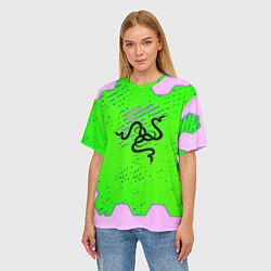 Футболка оверсайз женская Razer pattern geometry, цвет: 3D-принт — фото 2