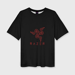 Футболка оверсайз женская Razer red logo, цвет: 3D-принт