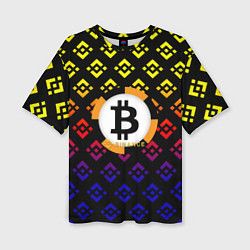 Женская футболка оверсайз Bitcoin binance