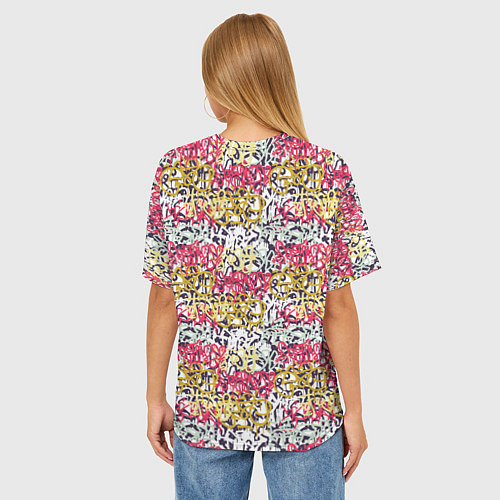 Женская футболка оверсайз Граффити с узорами / 3D-принт – фото 4
