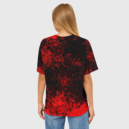 Женская футболка оверсайз God of war ragnar blood / 3D-принт – фото 4