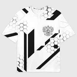 Футболка оверсайз женская Герб Рф текстура геймер, цвет: 3D-принт