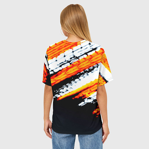 Женская футболка оверсайз RUST краски текстура абстрактная / 3D-принт – фото 4