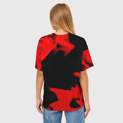 Женская футболка оверсайз Ведьмак лого огонь / 3D-принт – фото 4