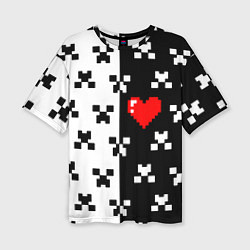 Футболка оверсайз женская Minecraft pattern love, цвет: 3D-принт