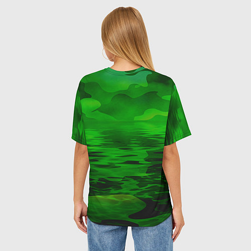 Женская футболка оверсайз Камуфляж с водой / 3D-принт – фото 4