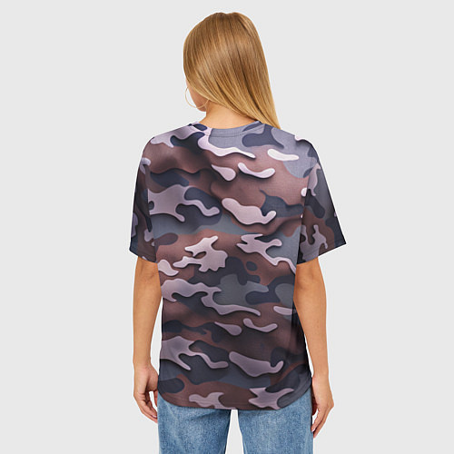 Женская футболка оверсайз Камуфляж-грязь / 3D-принт – фото 4