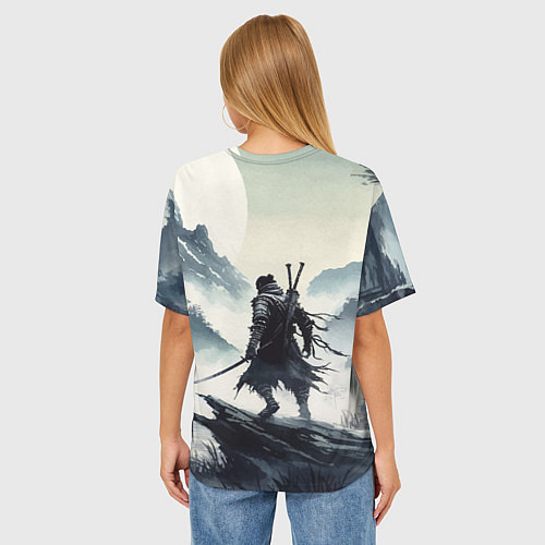 Женская футболка оверсайз Воин самурай - призрак Цусимы / 3D-принт – фото 4