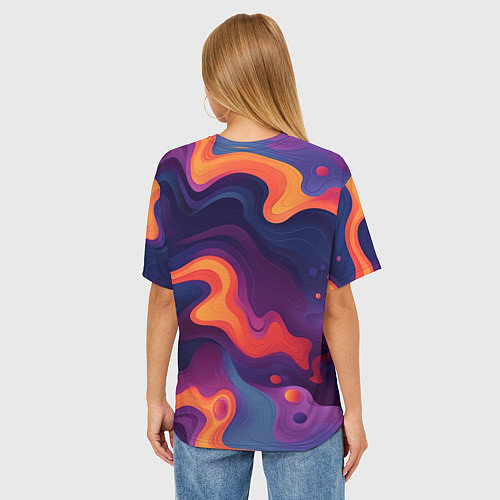 Женская футболка оверсайз Неоновый спектр / 3D-принт – фото 4