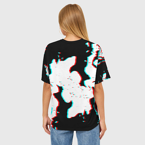 Женская футболка оверсайз 7 Days to die glitch fire / 3D-принт – фото 4