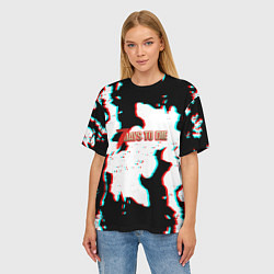 Футболка оверсайз женская 7 Days to die glitch fire, цвет: 3D-принт — фото 2