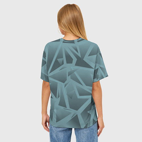 Женская футболка оверсайз Абстракция разбитое стекло / 3D-принт – фото 4