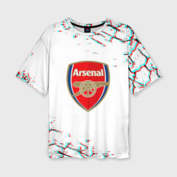 Футболка оверсайз женская Arsenal fc текстура, цвет: 3D-принт