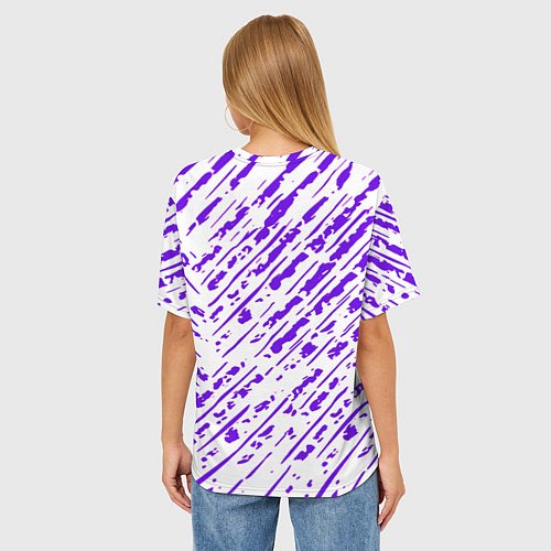 Женская футболка оверсайз Doom neon retro / 3D-принт – фото 4