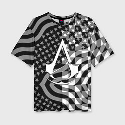 Футболка оверсайз женская Assassins Creed logo game usa, цвет: 3D-принт